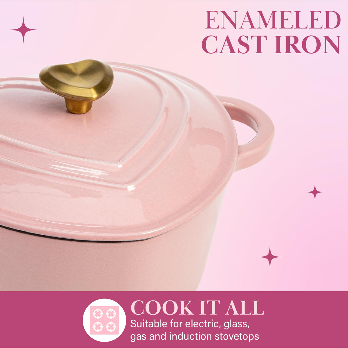 Paris Hilton lid with gold knob, enhancing grip and kitchen elegance during transfers.