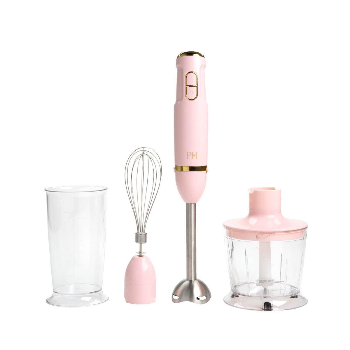Paris Hilton hand blender with 3-in-1 shaft for smooth sauces.