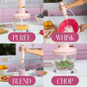Paris Hilton beaker included for blending and measuring.