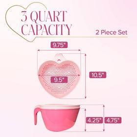 Paris Hilton Heart Bowl & Colander pink serving bowl, great for snacks and salads.