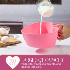 Paris Hilton Heart Bowl & Colander pink top view, showcasing nested design.