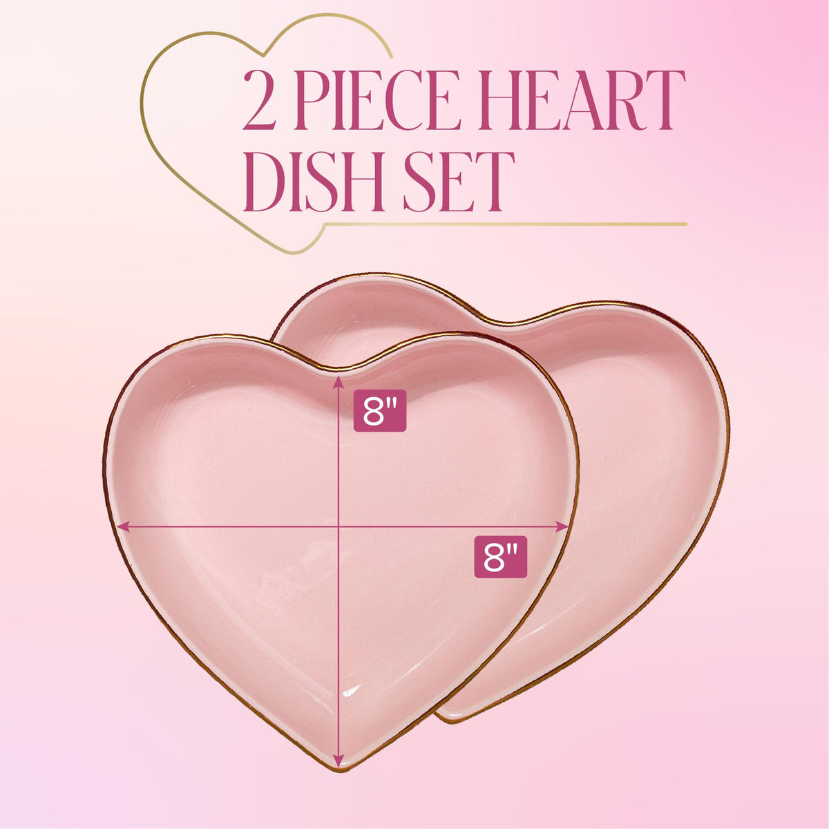 Paris Hilton heart dish set adds soft feminine charm to tabletops and countertops.