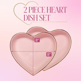 Paris Hilton heart dish set adds soft feminine charm to tabletops and countertops.