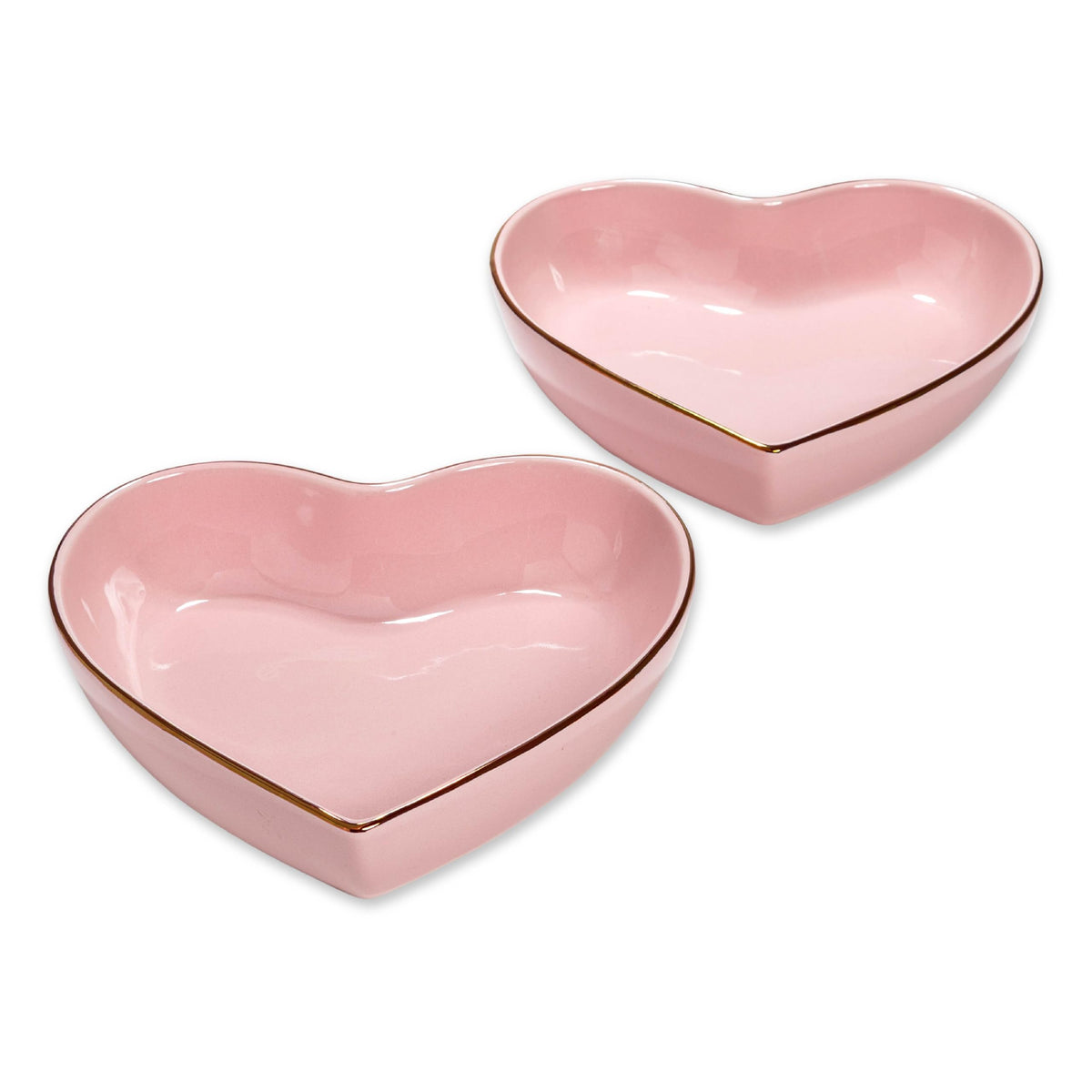 Paris Hilton heart dish set with gold rim for elegant entertaining and snack presentation.