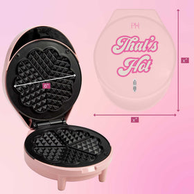 Compact Paris Hilton Heart Waffle Maker fits into small kitchen spaces.