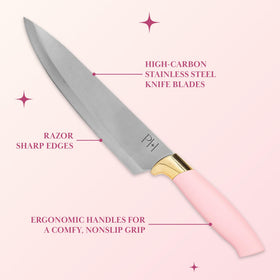 Paris Hilton high-carbon stainless steel blades deliver durable sharpness for everyday use.