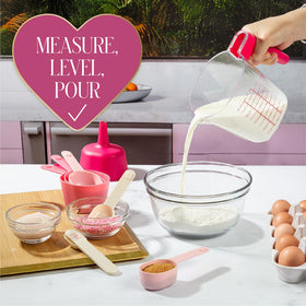 Paris Hilton measuring spoons and cups, lightweight and durable for everyday tasks.