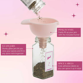 Paris Hilton metal lids keep spices fresh with a secure seal.