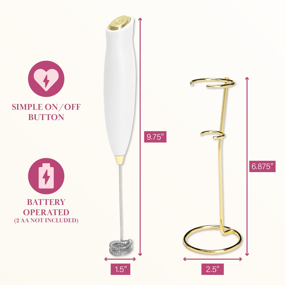 Paris Hilton double coil frother enables easy cleaning after use.