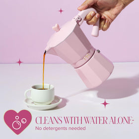Paris Hilton pink finish adds boutique personality to mornings and guests' coffee moments.