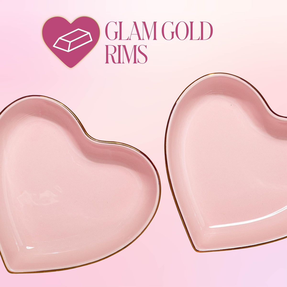 Paris Hilton pink heart dishes perfect for desserts and decorative table styling.