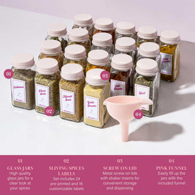 Paris Hilton shaker caps in pink for effortless seasoning control.