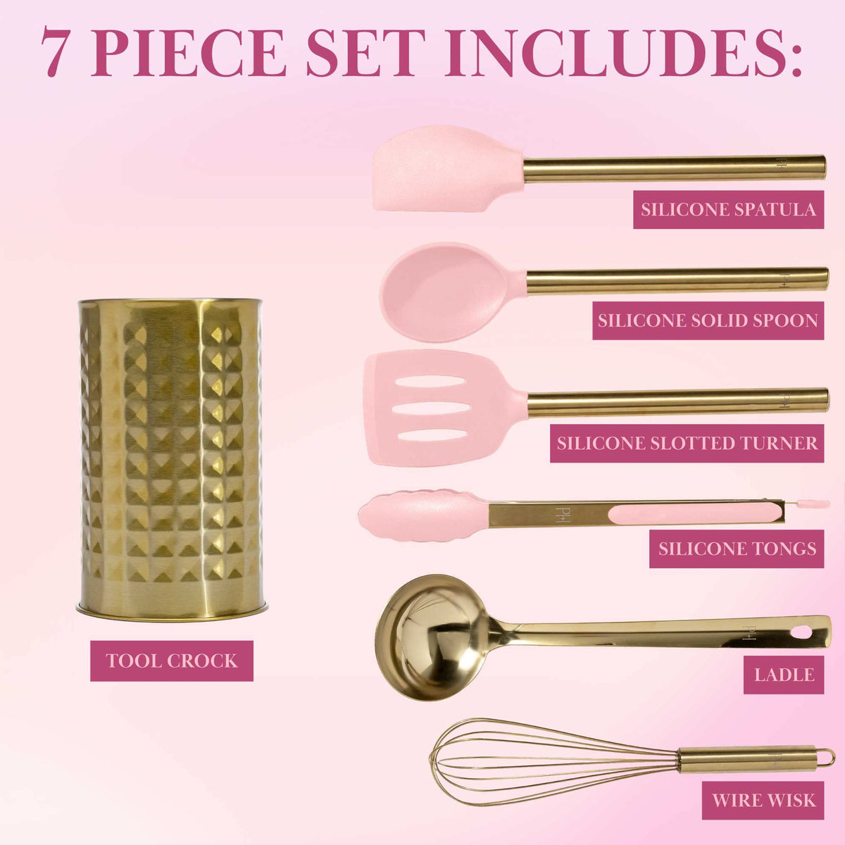 Paris Hilton silicone-slotted-turner pink promotes safe, nonstick cooking.