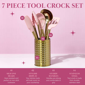 Paris Hilton silicone solid spoon pink resists heat up to 400°F for simmering.
