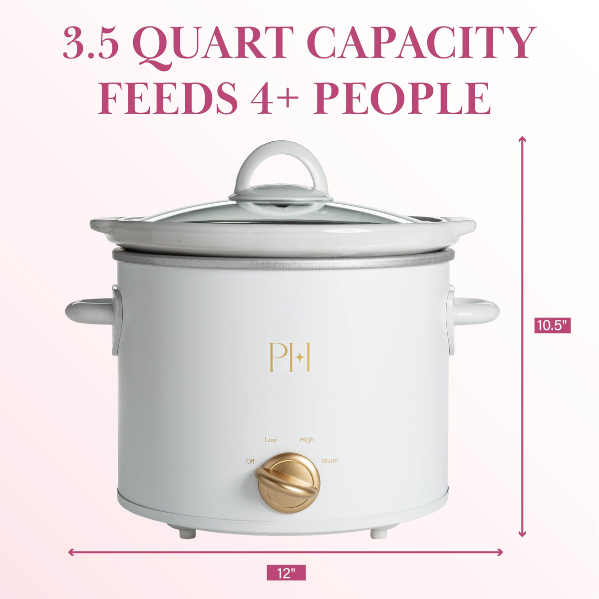 Paris Hilton compact 3.5-quart slow cooker fits small kitchens and weeknight meals.