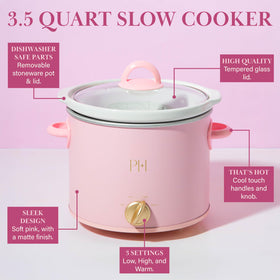 Paris Hilton slow cooker features dishwasher-safe stoneware for effortless maintenance