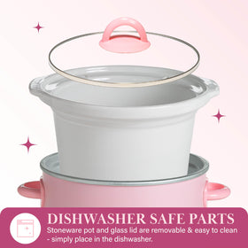 Paris Hilton slow cooker has a matte finish with gold accents for style