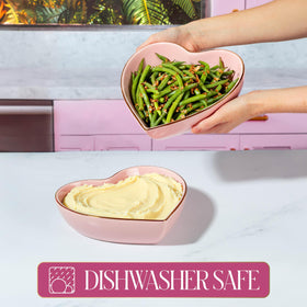 Paris Hilton stoneware heart dish offers durable everyday serving and stylish display.