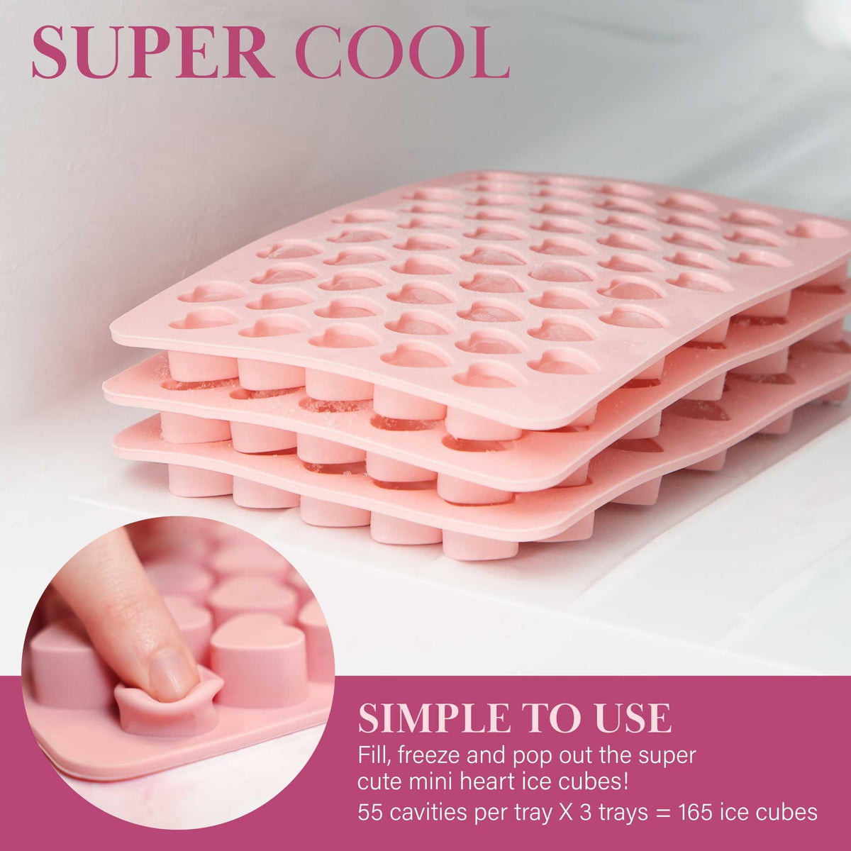 Paris Hilton storage bin keeps 48 ounces of cubes neatly refrigerated.