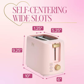 Paris Hilton pink toaster showing bagel function in action