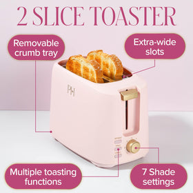Paris Hilton removable crumb tray for quick cleanup