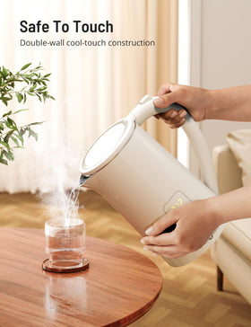 Paris Rhone safety features auto shut-off and dry-boil protection in use.