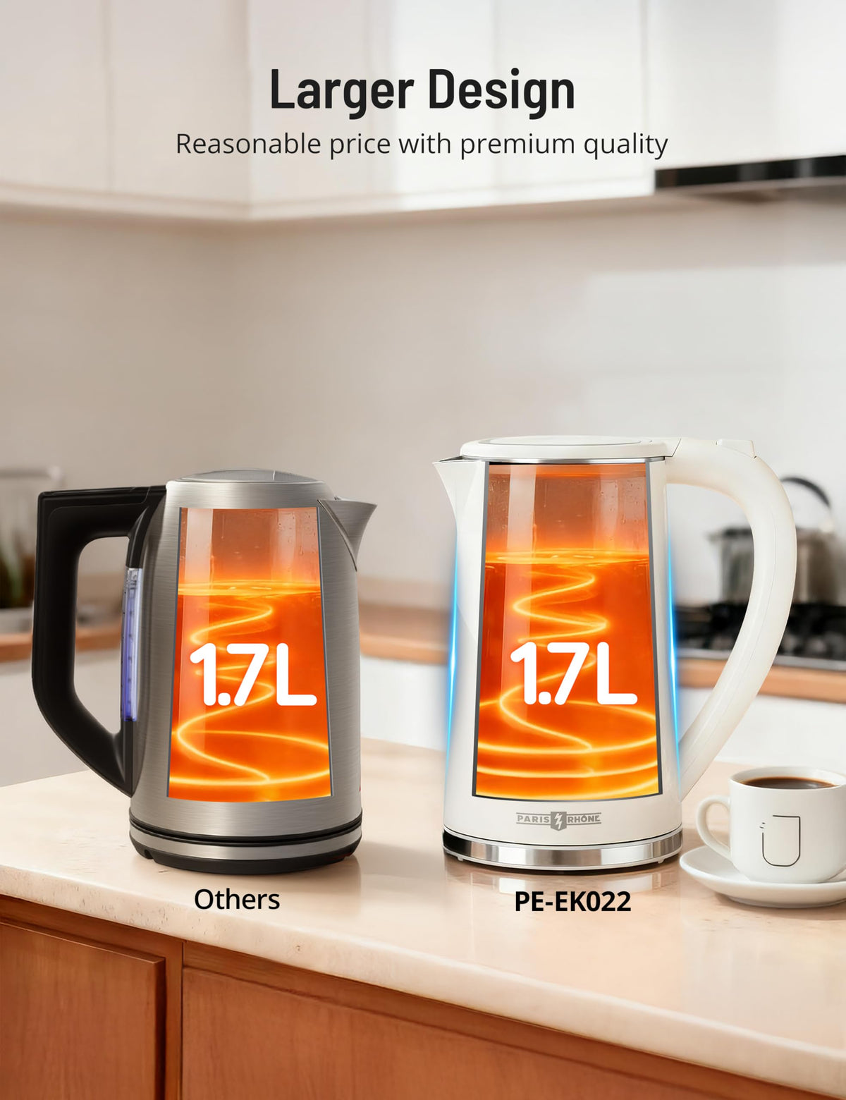 Paris Rhone interior made from BPA-free stainless steel for clean-tasting water.