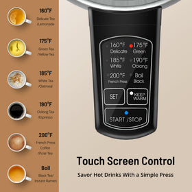 Paris Rhone kettle Strix thermostat controls temperature precisely for varied beverages.