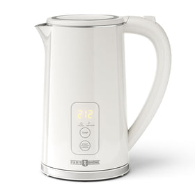 Paris Rhone Electric Tea Kettle 1.7L with clear temperature display for precise brewing.