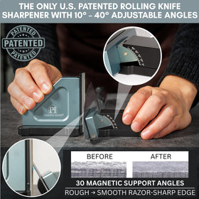 Parkway Home adjustable angle knob enables precise sharpening from 10 to 40 degrees.