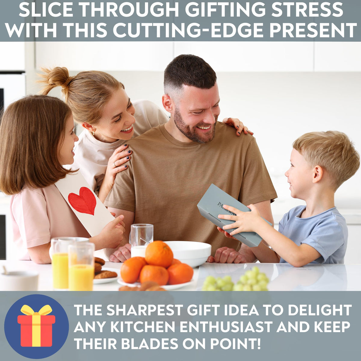 Parkway Home gift-ready box includes sharpener and accessories.