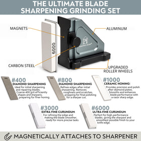 Parkway Home height adjuster accommodates tall blades like cleavers and butcher knives.
