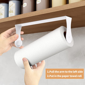 Paroto adhesive-back paper towel holder provides damage-free mounting for renters.