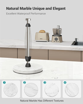 PAROTO freestanding kitchen paper towel stand keeps towels within reach.