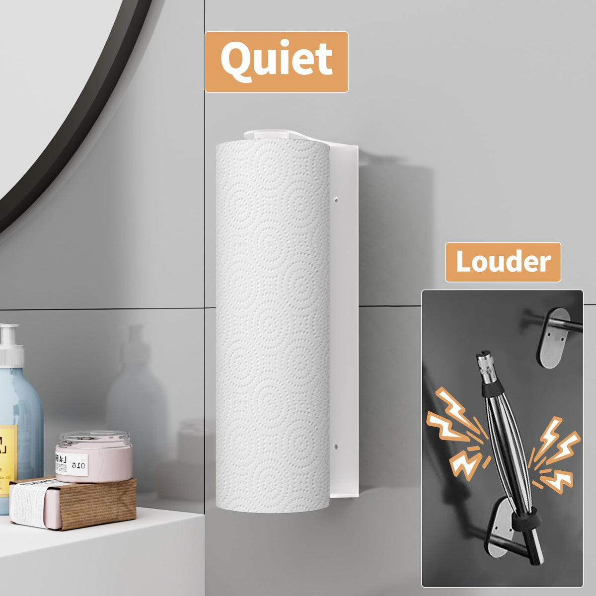 Paroto open-design paper towel holder makes tearing sheets quick and effortless.
