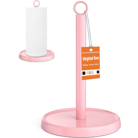 PAROTO pink paper towel holder base provides stable countertop support