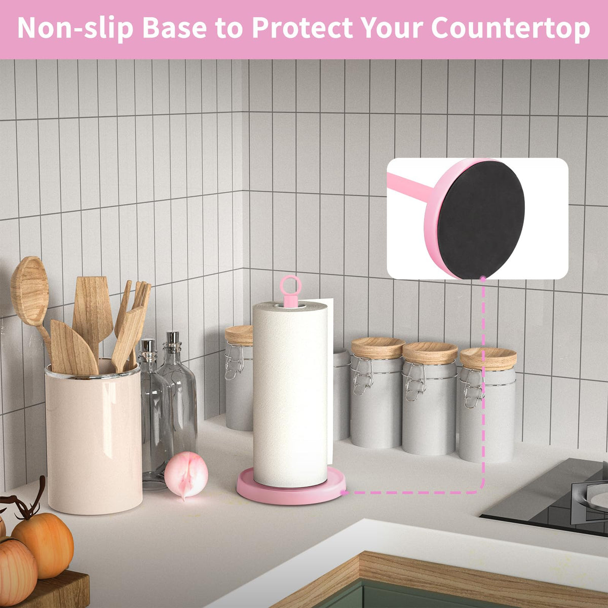 PAROTO weighted base with non slip pad prevents sliding on counters