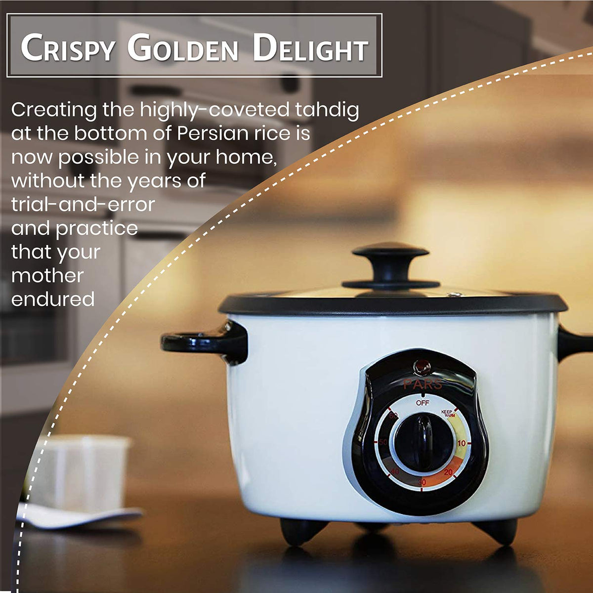 Pars Automatic Persian Rice Cooker non-stick inner pot removable for easy cleaning