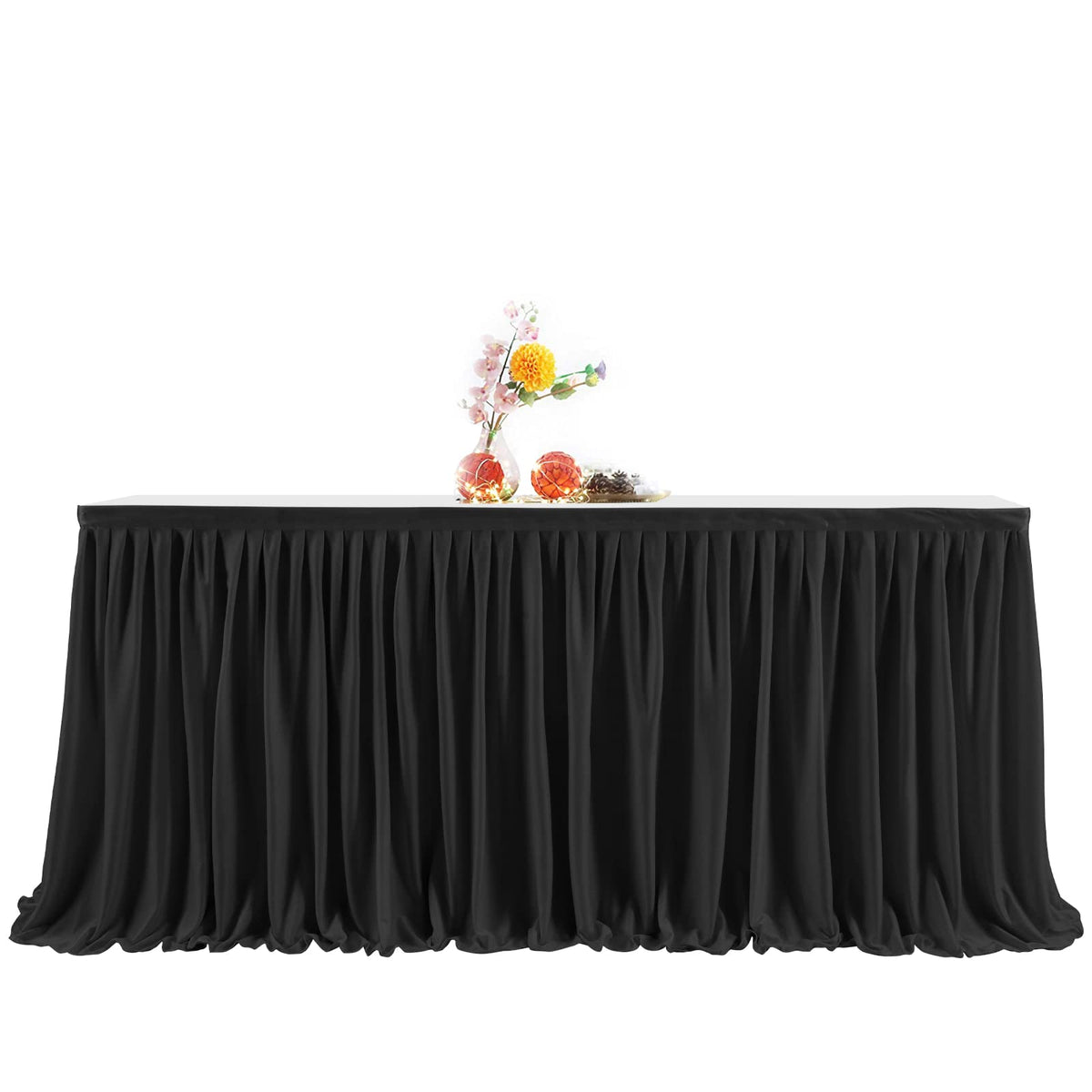 PARTISKY back sew loop and hook attachment simplifies quick dressing of tables