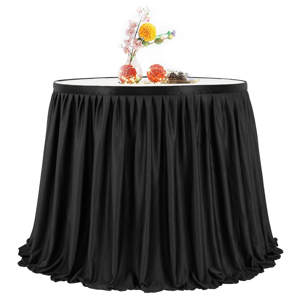PARTISKY pleated ruffle detail enhances table presentation for weddings and banquets