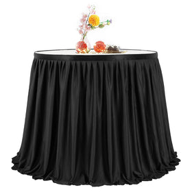 PARTISKY pleated ruffle detail enhances table presentation for weddings and banquets