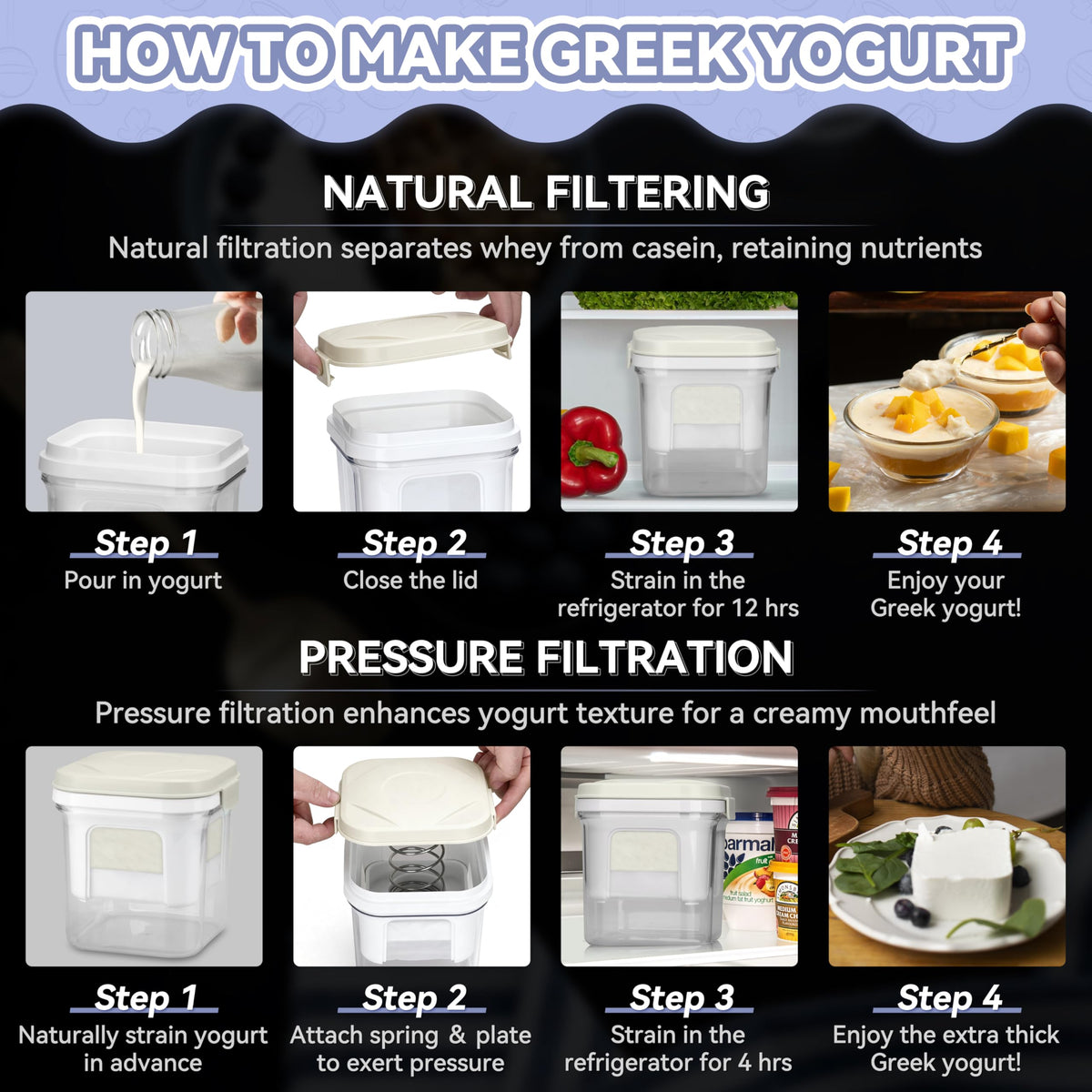 Party Desserts BPA free materials ensure safe, eco friendly yogurt making