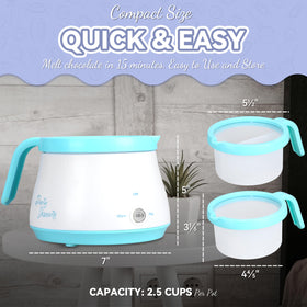 Party Desserts melting pot with two temperature settings melt and warm for smooth results.