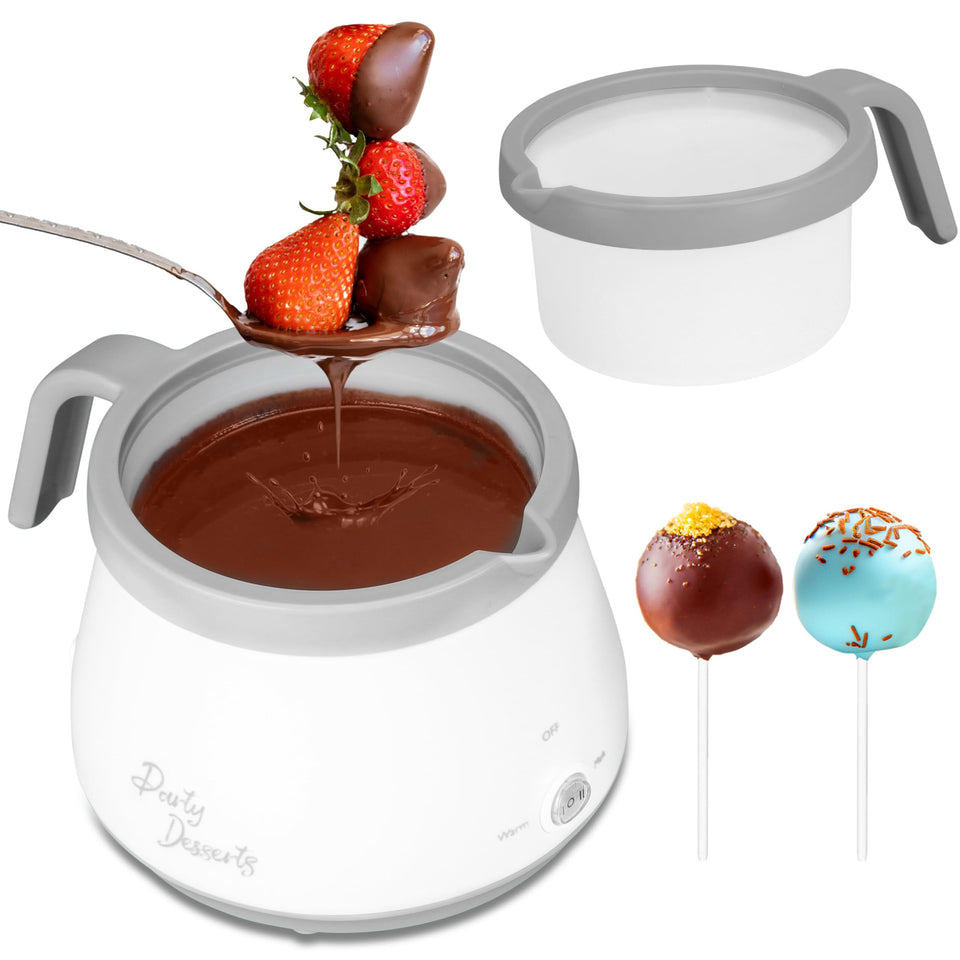 Party Desserts melting pot with precision pour spout for smooth drizzling