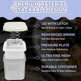 Party Desserts ultra fine mesh highlights thorough whey separation for creamy yogurt