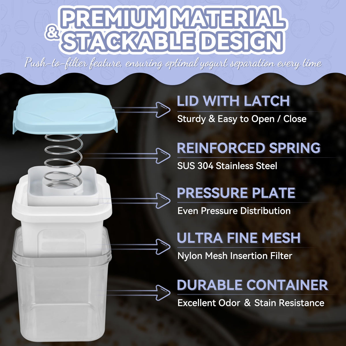 Party Desserts Yogurt Maker Aqua Blue, convenient for quick yogurt prep
