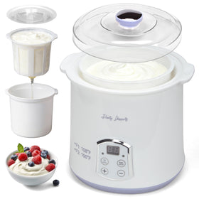 Party Desserts yogurt maker with two large containers for family-sized batches