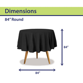 Party Dimensions 12-pack round tablecloths arranged for easy event setup.