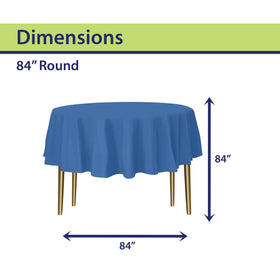 Close-up of blue disposable tablecloth showing high-quality plastic.