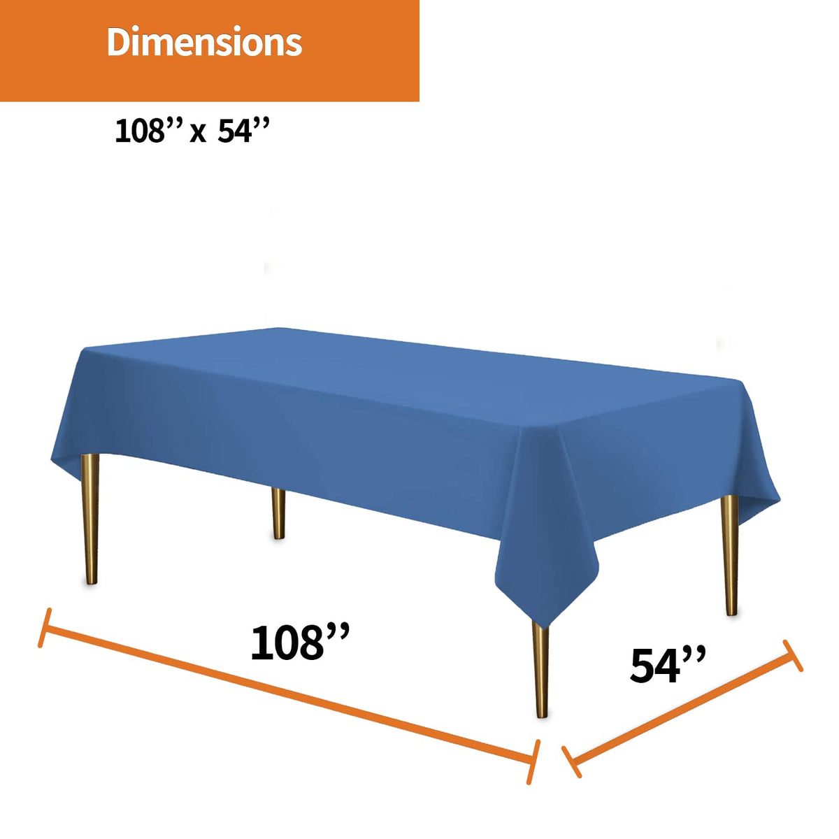 Party Dimensions blue disposable tablecloth 12-pack ideal for events and easy setup.